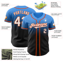 Load image into Gallery viewer, Custom Electric Blue Black-Orange Authentic Fade Fashion Baseball Jersey