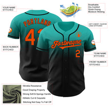 Load image into Gallery viewer, Custom Aqua Orange-Black Authentic Fade Fashion Baseball Jersey