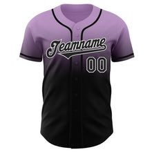 Load image into Gallery viewer, Custom Light Purple Black-White Authentic Fade Fashion Baseball Jersey