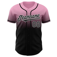 Load image into Gallery viewer, Custom Light Pink Black-White Authentic Fade Fashion Baseball Jersey