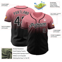 Load image into Gallery viewer, Custom Medium Pink Black-White Authentic Fade Fashion Baseball Jersey