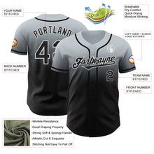 Load image into Gallery viewer, Custom Silver Black-White Authentic Fade Fashion Baseball Jersey