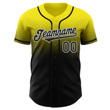 Load image into Gallery viewer, Custom Light Yellow Black-White Authentic Fade Fashion Baseball Jersey
