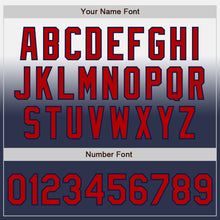 Load image into Gallery viewer, Custom White Red-Navy Authentic Fade Fashion Baseball Jersey