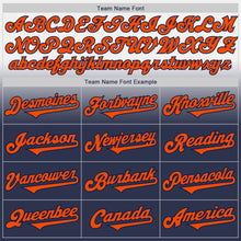 Load image into Gallery viewer, Custom White Orange-Navy Authentic Fade Fashion Baseball Jersey