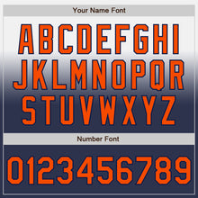 Load image into Gallery viewer, Custom White Orange-Navy Authentic Fade Fashion Baseball Jersey