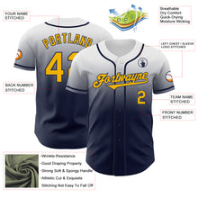 Load image into Gallery viewer, Custom White Gold-Navy Authentic Fade Fashion Baseball Jersey