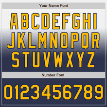 Load image into Gallery viewer, Custom White Gold-Navy Authentic Fade Fashion Baseball Jersey