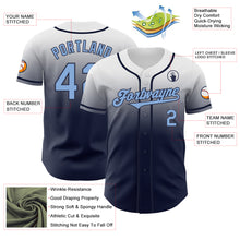 Load image into Gallery viewer, Custom White Light Blue-Navy Authentic Fade Fashion Baseball Jersey