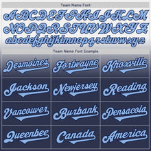 Load image into Gallery viewer, Custom White Light Blue-Navy Authentic Fade Fashion Baseball Jersey