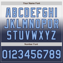 Load image into Gallery viewer, Custom White Light Blue-Navy Authentic Fade Fashion Baseball Jersey