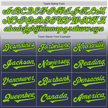 Load image into Gallery viewer, Custom White Neon Green-Navy Authentic Fade Fashion Baseball Jersey