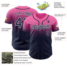 Load image into Gallery viewer, Custom Pink Navy-White Authentic Fade Fashion Baseball Jersey