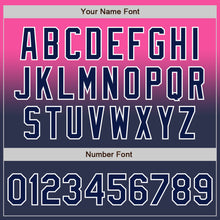 Load image into Gallery viewer, Custom Pink Navy-White Authentic Fade Fashion Baseball Jersey