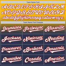 Load image into Gallery viewer, Custom Gold Navy-Red Authentic Fade Fashion Baseball Jersey