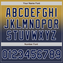 Load image into Gallery viewer, Custom Old Gold Navy-White Authentic Fade Fashion Baseball Jersey