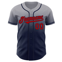 Load image into Gallery viewer, Custom Gray Red-Navy Authentic Fade Fashion Baseball Jersey