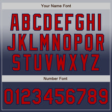 Load image into Gallery viewer, Custom Gray Red-Navy Authentic Fade Fashion Baseball Jersey