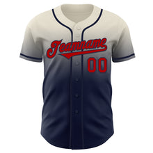Load image into Gallery viewer, Custom Cream Red-Navy Authentic Fade Fashion Baseball Jersey