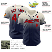 Load image into Gallery viewer, Custom Cream Red-Navy Authentic Fade Fashion Baseball Jersey
