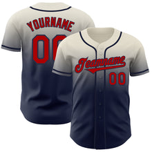 Load image into Gallery viewer, Custom Cream Red-Navy Authentic Fade Fashion Baseball Jersey