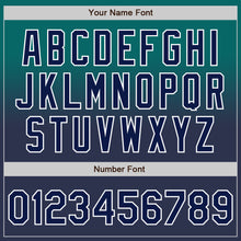 Load image into Gallery viewer, Custom Teal Navy-White Authentic Fade Fashion Baseball Jersey