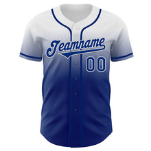Load image into Gallery viewer, Custom White Royal Authentic Fade Fashion Baseball Jersey