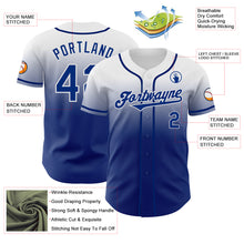 Load image into Gallery viewer, Custom White Royal Authentic Fade Fashion Baseball Jersey