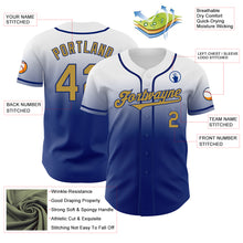 Load image into Gallery viewer, Custom White Old Gold-Royal Authentic Fade Fashion Baseball Jersey