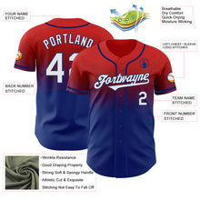 Load image into Gallery viewer, Custom Red White-Royal Authentic Fade Fashion Baseball Jersey