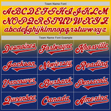 Load image into Gallery viewer, Custom Yellow Red Royal-White Authentic Fade Fashion Baseball Jersey