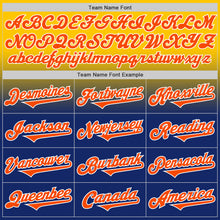 Load image into Gallery viewer, Custom Yellow Orange Royal-White Authentic Fade Fashion Baseball Jersey