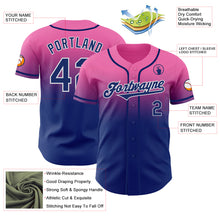 Load image into Gallery viewer, Custom Pink Royal-White Authentic Fade Fashion Baseball Jersey