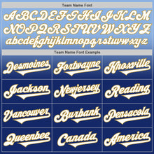 Load image into Gallery viewer, Custom Light Blue White Royal-Old Gold Authentic Fade Fashion Baseball Jersey