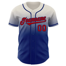 Load image into Gallery viewer, Custom Cream Red-Royal Authentic Fade Fashion Baseball Jersey