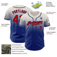 Load image into Gallery viewer, Custom Cream Red-Royal Authentic Fade Fashion Baseball Jersey