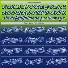 Load image into Gallery viewer, Custom Neon Green Royal-White Authentic Fade Fashion Baseball Jersey