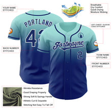 Load image into Gallery viewer, Custom Ice Blue Royal-White Authentic Fade Fashion Baseball Jersey