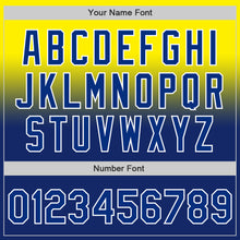 Load image into Gallery viewer, Custom Light Yellow Royal-White Authentic Fade Fashion Baseball Jersey