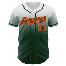 Load image into Gallery viewer, Custom White Orange-Green Authentic Fade Fashion Baseball Jersey