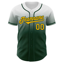 Load image into Gallery viewer, Custom White Gold-Green Authentic Fade Fashion Baseball Jersey