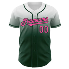 Load image into Gallery viewer, Custom White Pink-Green Authentic Fade Fashion Baseball Jersey