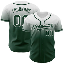 Load image into Gallery viewer, Custom White Green Authentic Fade Fashion Baseball Jersey