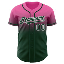 Load image into Gallery viewer, Custom Pink Green-White Authentic Fade Fashion Baseball Jersey
