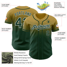 Load image into Gallery viewer, Custom Old Gold Green-White Authentic Fade Fashion Baseball Jersey