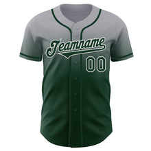 Load image into Gallery viewer, Custom Gray Green-White Authentic Fade Fashion Baseball Jersey