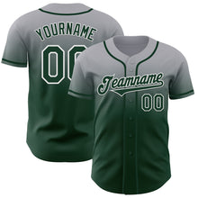 Load image into Gallery viewer, Custom Gray Green-White Authentic Fade Fashion Baseball Jersey