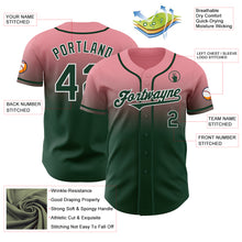 Load image into Gallery viewer, Custom Medium Pink Green-White Authentic Fade Fashion Baseball Jersey