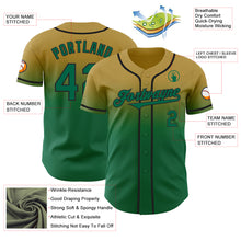Load image into Gallery viewer, Custom Old Gold Kelly Green-Black Authentic Fade Fashion Baseball Jersey