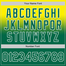 Load image into Gallery viewer, Custom Light Yellow Kelly Green-White Authentic Fade Fashion Baseball Jersey